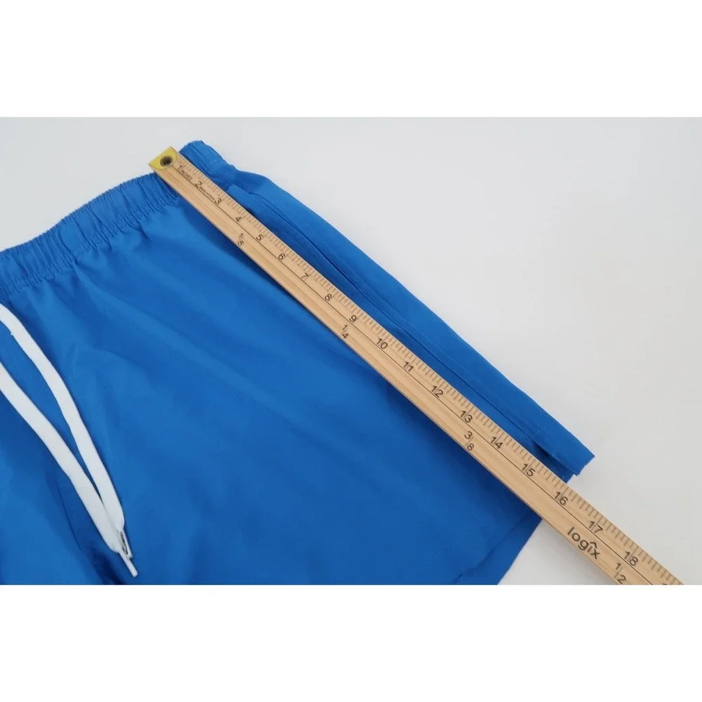 Bear Bottom Swim Trunks Mens XXL Blue Solid Stretch Drawstring Lined 5.5